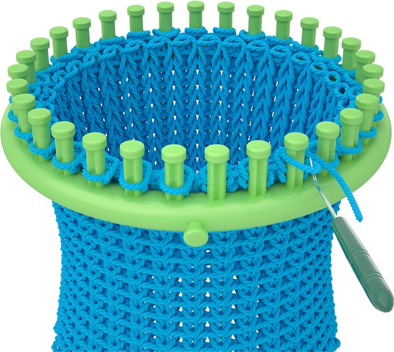 Readaeer Knitting Loom Kit with Pompom Maker, Round Knitting Loom for Hat, Rectangular for Blanket Scarf Shawl, Knitting Loom Kit for Beginner - Image 5